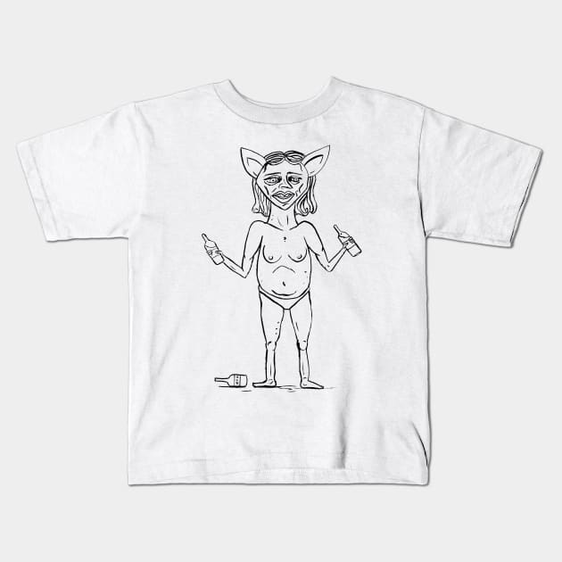 Liquor Goblin Kids T-Shirt by O. Rae